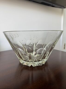 VINTAGE PRINCESS HOUSE HERITAGE LEAD CRYSTAL SALAD SERVING BOWL